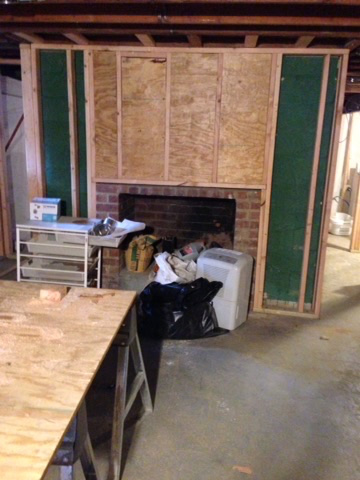 basement renovation during construction